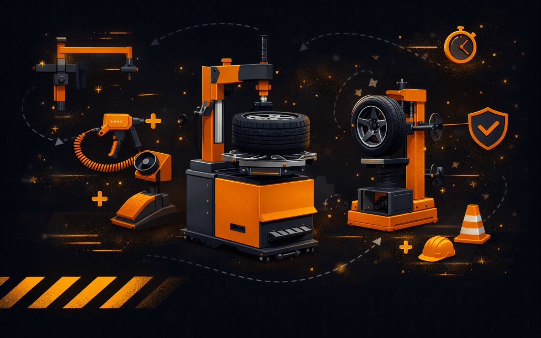 Akcesoria i przystawki do montażownic – jak doposażyć stanowisko, żeby pracować szybciej i bezpieczniej?